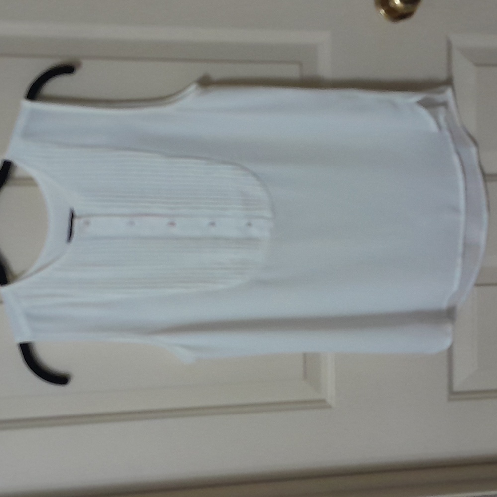 J Crew Drapey Tuxedo shirt.  Off white size small sleeveless